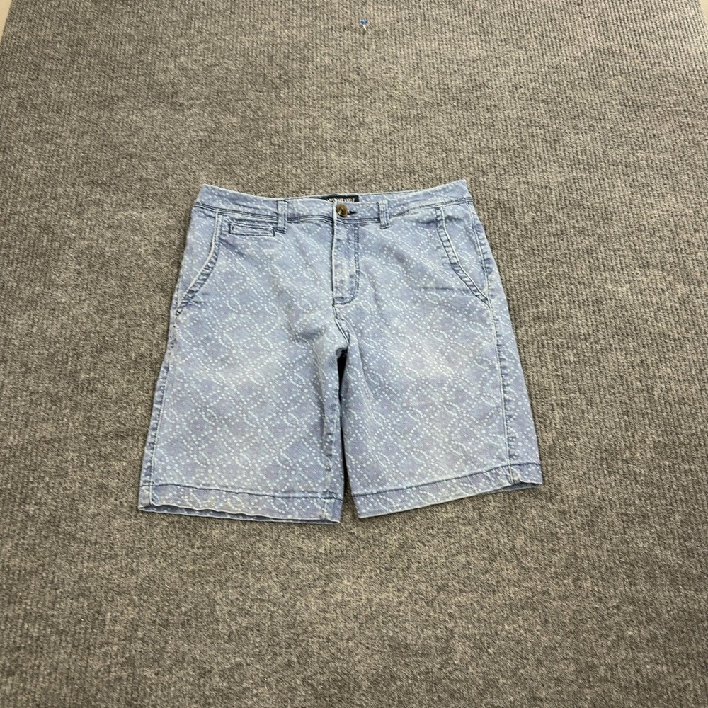 American Eagle Shorts Mens 31 Blue Cotton Active Flex Slim Geo Pattern Casual